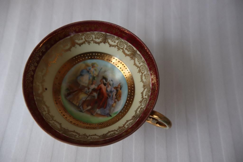 Antiek Oscar Schlegelmilch Vienna stijl koffie kop c 1900, Antiek en Kunst, Ophalen of Verzenden