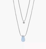 NIEUW: Skagen dubbele ketting zilver / lichtblauw (lavendel), Overige materialen, Verstelbaar, Nieuw, Verzenden