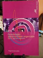 Grondslagen van de administratieve organisatie Jans deel A, Boeken, Studieboeken en Cursussen, Ophalen, Beta, Zo goed als nieuw
