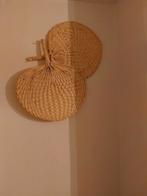 2 X handgeweven waaier palmblad Vintage wanddecoratie, Huis en Inrichting, Ophalen, Zo goed als nieuw
