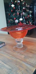 Vintage Empoli glazen schaal - Oranje pronkstuk, Antiek en Kunst, Ophalen of Verzenden