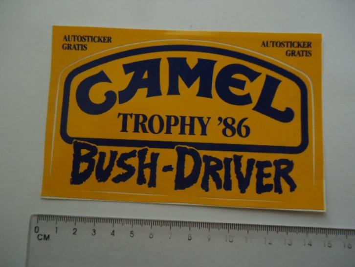 sticker oud CAMEL 86 Landrover Rally race land rover retro, Verzamelen, Stickers, Zo goed als nieuw, Verzenden