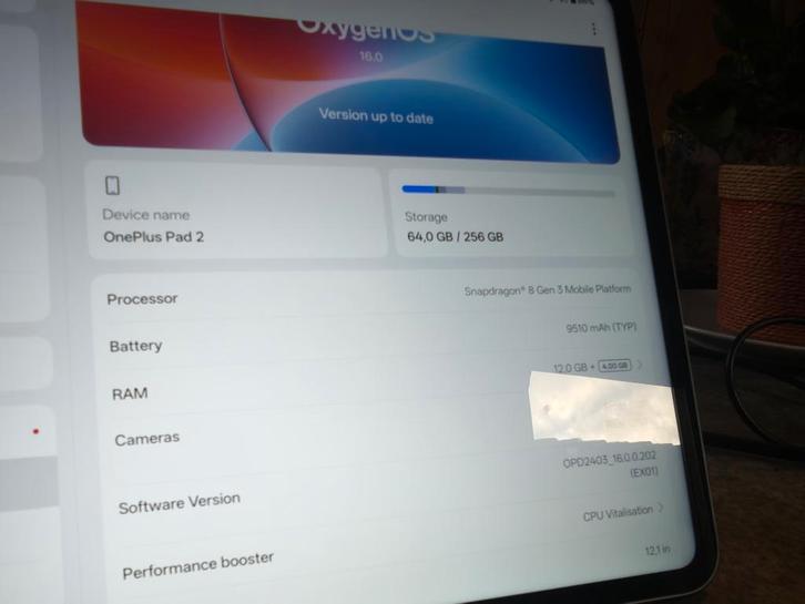 OnePlus Pad 2 te koop, Computers en Software, Android Tablets, Gebruikt, Wi-Fi, 10 inch, 256 GB, Usb-aansluiting, Ophalen of Verzenden