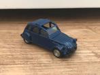 1:87 Herpa Citroën 2cv donkerblauw met grijs interieur, Hobby en Vrije tijd, Modelauto's | 1:87, Ophalen of Verzenden, Zo goed als nieuw