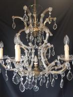 grote 7  lamps Maria Theresia kroonluchter, Ophalen, Gebruikt, Glas