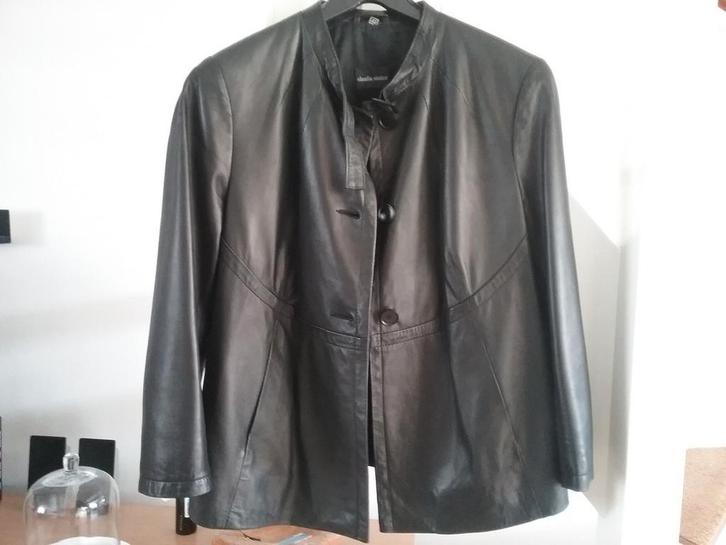 Claudia Strater leren jasje maat 42, Kleding | Dames, Jassen | Zomer, Zo goed als nieuw, Maat 42/44 (L), Zwart, Ophalen of Verzenden