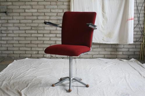 Vintage De Wit Jaren 50 Burostoel 1018 Bordeauxrood Corduroy, Huis en Inrichting, Bureaustoelen, Zo goed als nieuw, Bureaustoel