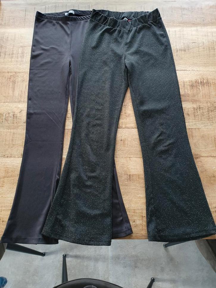 Flared meiden broek set van 2 maat 158, Kinderen en Baby's, Kinderkleding | Maat 158, Zo goed als nieuw, Meisje, Broek, Ophalen of Verzenden