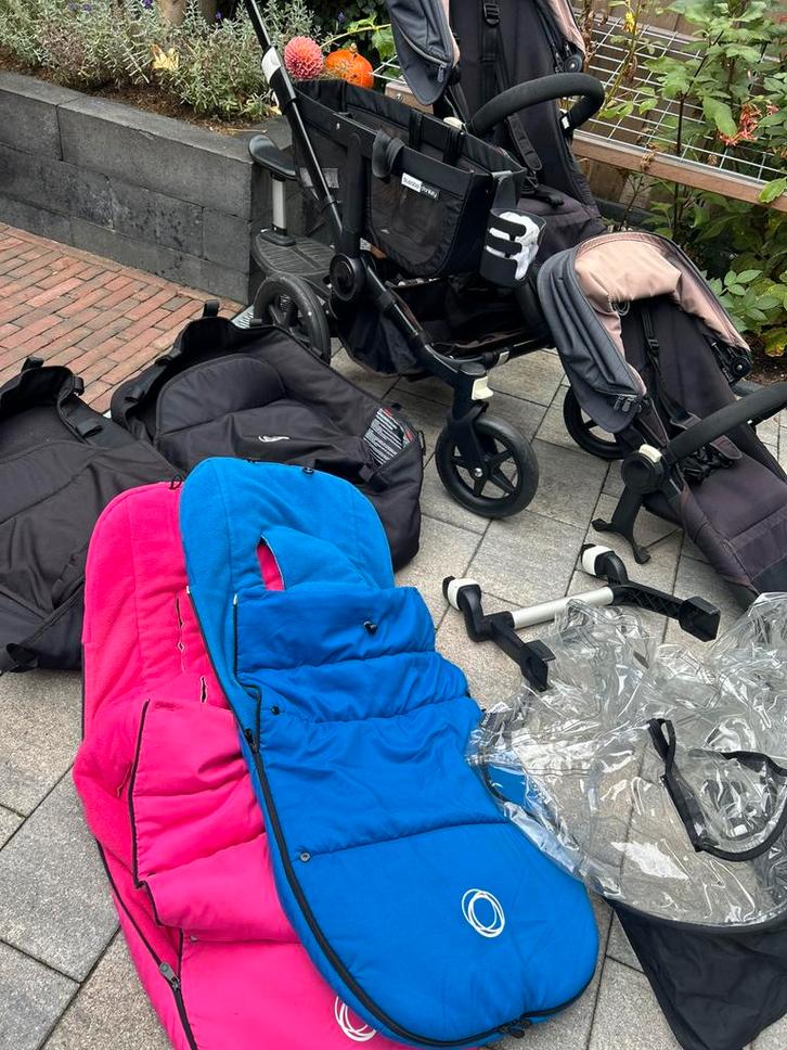Bugaboo donkey twin of duo zwart, Kinderen en Baby's, Kinderwagens en Combinaties, Gebruikt, Combiwagen, Bugaboo, Duowagen, Met reiswieg