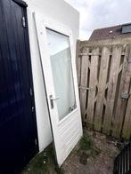 Hardhouten Buitendeur - Dubbel Glas - 3 Punts Slot, Ophalen, Gebruikt, 80 tot 100 cm, Glas