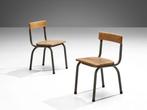 Tubax stoelen / 6 stuks / schoolstoel / industrieel vintage., Huis en Inrichting, Stoelen, Ophalen, Gebruikt, Vijf, Zes of meer stoelen