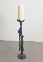 Vintage brutalist vloer kandelaar cast iron mid century 1960, Huis en Inrichting, Woonaccessoires | Kandelaars en Kaarsen, Grijs