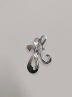 Vintage 800 Zilveren Broche sierlijke letter H, Minder dan 4 cm, Ophalen of Verzenden, Zo goed als nieuw, Zilver