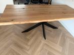 Boomstam eettafel massief eiken, Huis en Inrichting, Tafels | Eettafels, Ophalen, 200 cm of meer, 50 tot 100 cm, Zo goed als nieuw