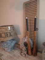 Teakhouten kandelaar set nieuw, Ophalen of Verzenden, Nieuw, Hout, Minder dan 25 cm