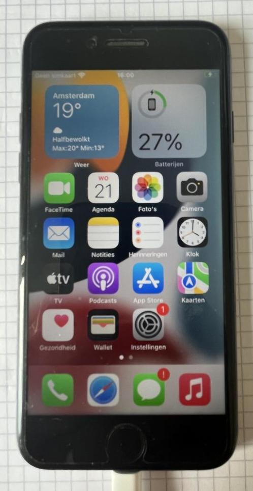 iPhone 7 - 128gb - zwart+beschermhoesje+schermbeveiliger_nr1, Telecommunicatie, Mobiele telefoons | Apple iPhone, Gebruikt, 128 GB