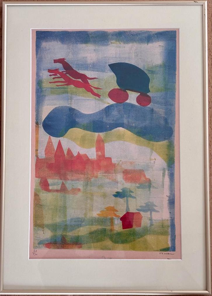 Hendrik Nicolaas Werkman, de rit naar Berlijn. zeldzaam!, Antiek en Kunst, Kunst | Litho's en Zeefdrukken, Ophalen of Verzenden