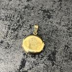 14 karaat gouden medallion kettinghanger Roos model, Ophalen of Verzenden, Nieuw, Goud, Overige voorstellingen