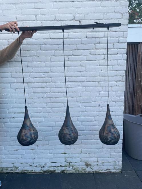 Hanglamp 3-delig Oosters modern TEAB, Huis en Inrichting, Lampen | Hanglampen, Gebruikt, 50 tot 75 cm, Metaal, Ophalen of Verzenden