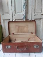 Oud Engelse lederen reiskoffer vintage, Gebruikt, -, -, Leer