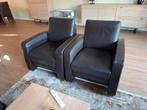 2 stoelen leren fauteuils donkerbruin bruin leer leren, Huis en Inrichting, Fauteuils, Ophalen, Gebruikt, 50 tot 75 cm, Leer