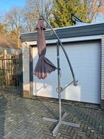 Parasol grijs met voet diameter 3 meter, Ophalen, Verstelbaar, 3 tot 4 meter, Zweefparasol