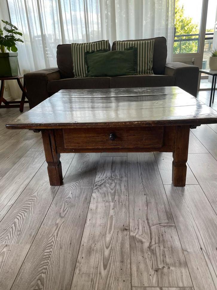 Antieke Eiken Salontafel met Lade - Topstaat!, Huis en Inrichting, Tafels | Salontafels, Zo goed als nieuw, Minder dan 50 cm, 50 tot 100 cm