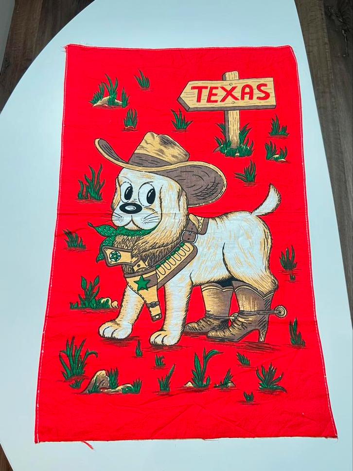 Vintage Theedoek Hond, Antiek en Kunst, Antiek | Kleden en Textiel, Ophalen of Verzenden