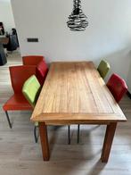 Tafel met 6 stoelen eetkamer keuken teab, Huis en Inrichting, Tafels | Eettafels, 50 tot 100 cm, 150 tot 200 cm, Gebruikt, Rechthoekig