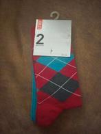 2 paar sokken van LTBD. Turquoise en rood geruite., Kleding | Dames, Sokken en Kousen, Nieuw, Ophalen of Verzenden, Sokken en Kniesokken