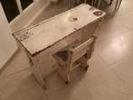 Antiek brocante oud kinderburo bureau tafeltje met stoeltje, Ophalen of Verzenden