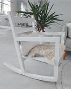 Hippe strakke mat witte schommelstoel Scandinavische stijl, Ophalen, Minder dan 75 cm, Scandinavisch, Zo goed als nieuw