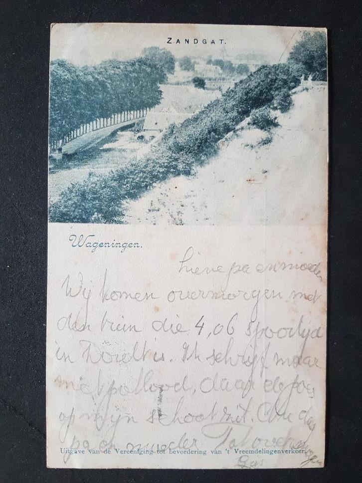 Ansichtkaart Wageningen Zandgat 1898 ?, Verzamelen, Ansichtkaarten | Nederland, Gelopen, Gelderland, Voor 1920, Ophalen of Verzenden
