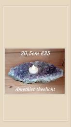 Amethist theelichthouder 20,5cm, Ophalen of Verzenden, Mineraal