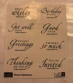 Stempel Stampin’up - Sincere Salutations, Verzenden, Zo goed als nieuw, Clearstamp