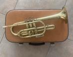 Holton trompet/cornet, Muziek en Instrumenten, Blaasinstrumenten | Trompetten, Gebruikt, Ophalen of Verzenden, Bes-trompet, Met koffer