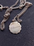 Zilver vintage ketting met naam Christine, Ophalen of Verzenden, Gebruikt, Zilver, Zilver