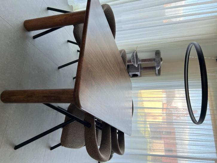 Houten eettafel 220 x 100, Huis en Inrichting, Tafels | Eettafels, Gebruikt, 100 tot 150 cm, 200 cm of meer, Vijf personen of meer