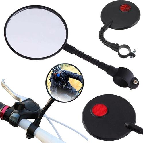 set van 2 Ronde Fietsspiegel – Ø 80 mm – Flexibel, Fietsen en Brommers, Fietsonderdelen, Nieuw, Algemeen, Overige typen, Ophalen of Verzenden
