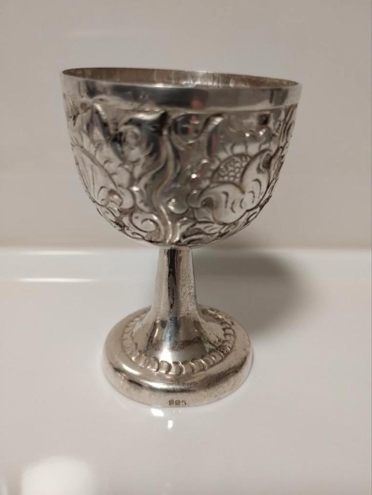 Antiek sterling 925 zilveren eierdop, Antiek en Kunst, Antiek | Goud en Zilver, Zilver, Ophalen of Verzenden