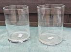 2 vazen 26 cm hoog, 17 cm doorsnee, Overige kleuren, Ophalen of Verzenden, Minder dan 50 cm, Glas