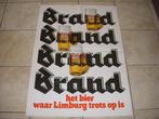 OUDE poster Brand bier het bier waar Limburg trots op is !!, Ophalen of Verzenden, Gebruikt, Overige typen, Brand