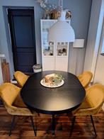 Ikea INGATORP uitschuifbare tafel zwart, Huis en Inrichting, Tafels | Eettafels, Ophalen, Rond, Zo goed als nieuw, Vier personen
