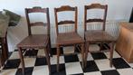 Set van 3 vintage houten stoelen, Ophalen, Hout