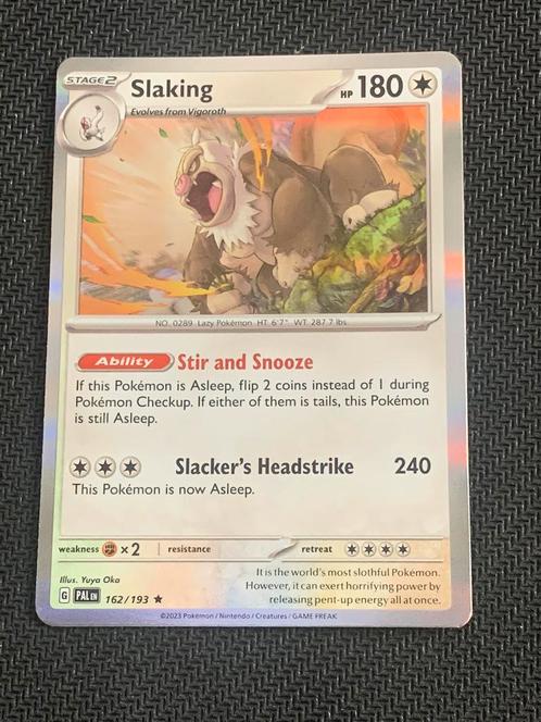 Slaking Holo 162/193 Paldea Evolved Boosterfresh!, Hobby en Vrije tijd, Verzamelkaartspellen | Pokémon, Nieuw, Losse kaart, Foil