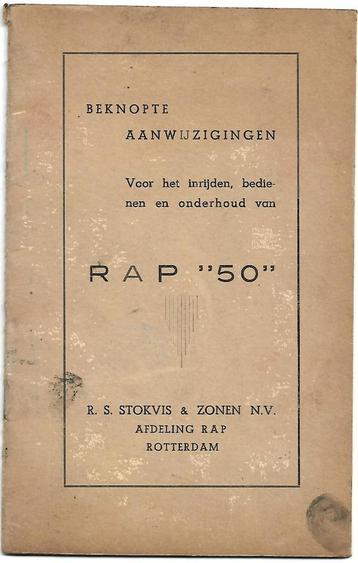 RAP 50 aanwijzingen instructieboek Stokvis (7505z) beschikbaar voor biedingen
