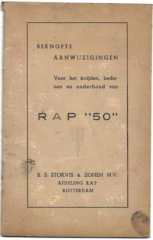 RAP 50 aanwijzingen instructieboek Stokvis (7505z), Fietsen en Brommers, Handleidingen en Instructieboekjes, Zo goed als nieuw