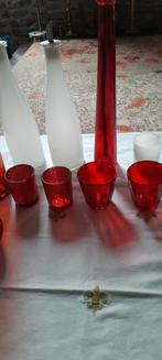 2 peper,en zout in 2witte flessen )rest is  allemaal  rood., Huis en Inrichting, Woonaccessoires | Vazen, Glas, Zo goed als nieuw