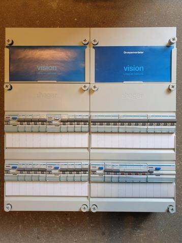 Hager groepenkast,meterkast 18x 1 fase +3  kracht groepen  beschikbaar voor biedingen