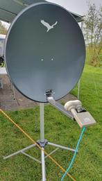 Satellietschotelset, duo-LNB, statief, coax, Gebruikt